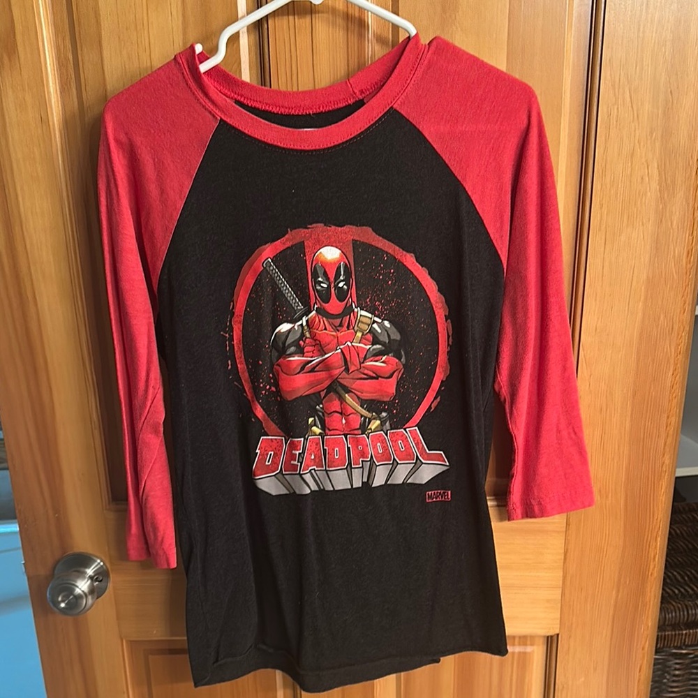 Marvel Red and Black Long Sleeve Tees